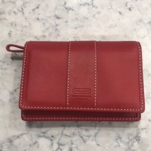 Coach red leather wallet